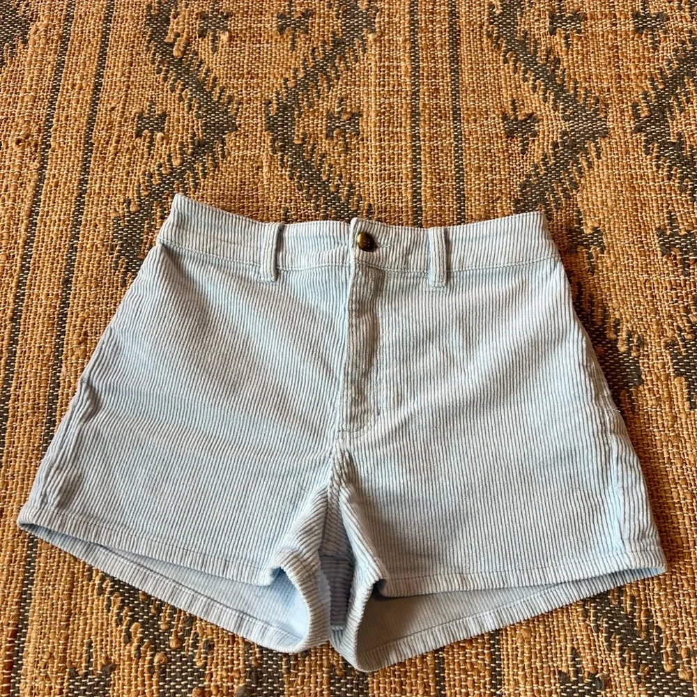 NWOT Billabong Light Blue Corduroy High Waist Women's Shorts - Picture 1 of 9